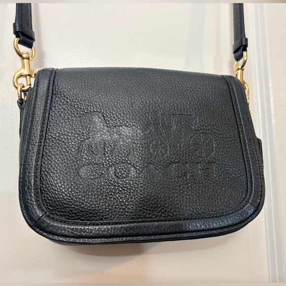 Coach Horse and Carriage Saddle Bag Black Pebbled Leather C4058 - Picture 16 of 16